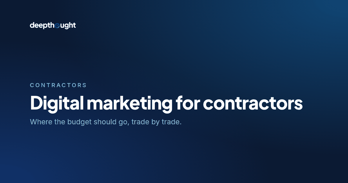 Digital marketing for contractors: where the budget should go.